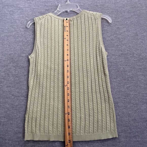 Foxcroft Cardigan Sweater Twin Set Size M Supima Cotton Pointelle Cable Knit - Picture 11 of 16